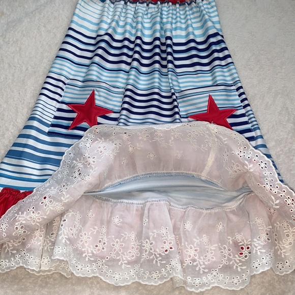 NWT Cheeky Plum Firecracker 3T Loungewear Gown Red White Blue - Picture 6 of 11